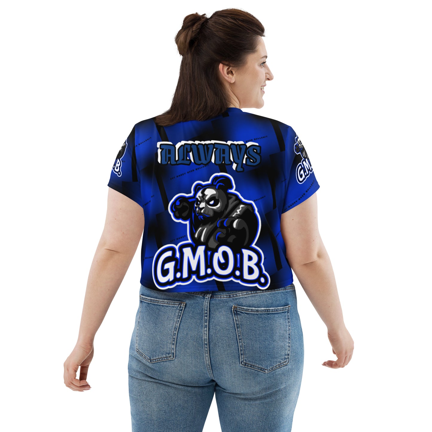 G.M.O.B. Big Bear Blue Crop Tee G.M.O.B HipHop Clothing