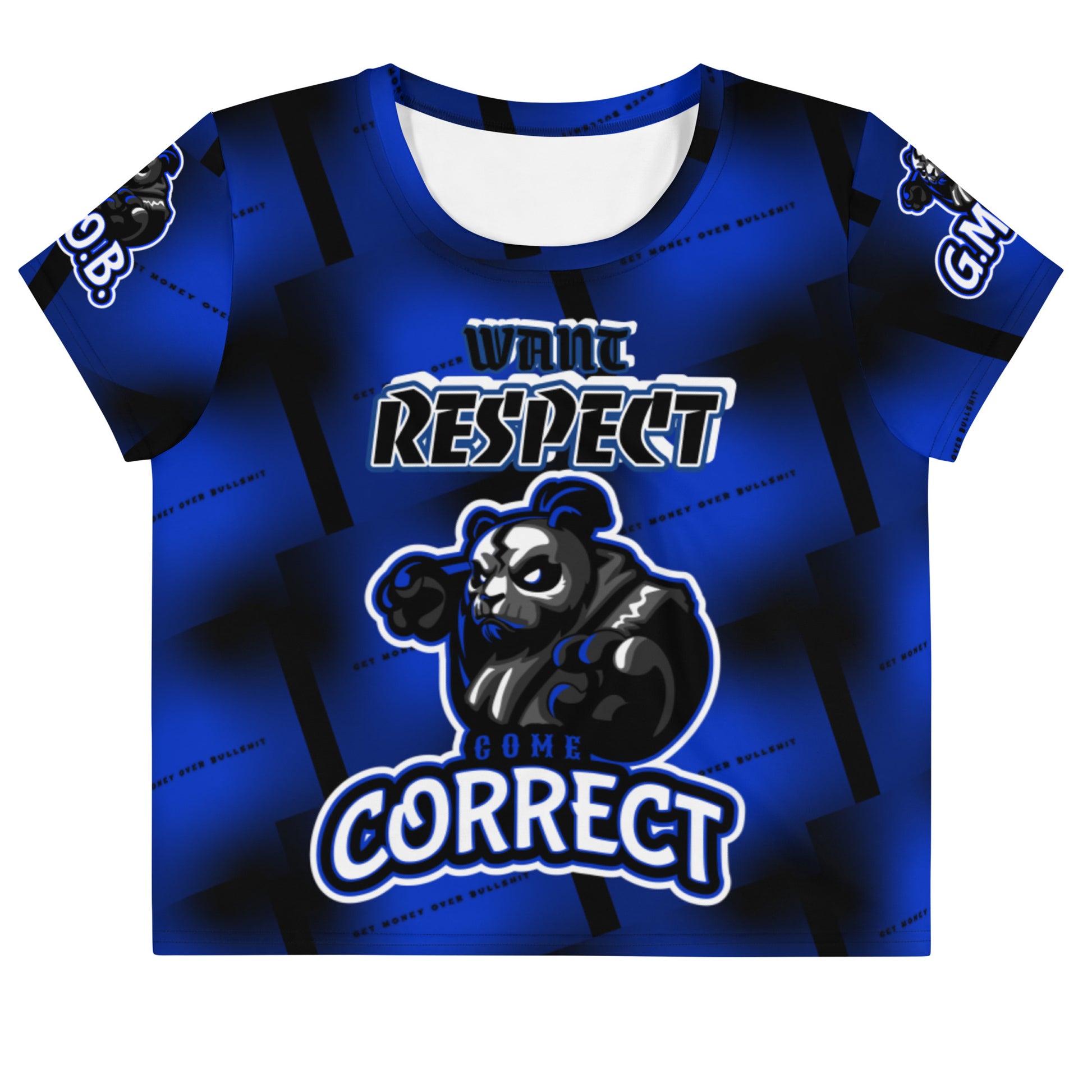 G.M.O.B. Big Bear Blue Crop Tee G.M.O.B HipHop Clothing