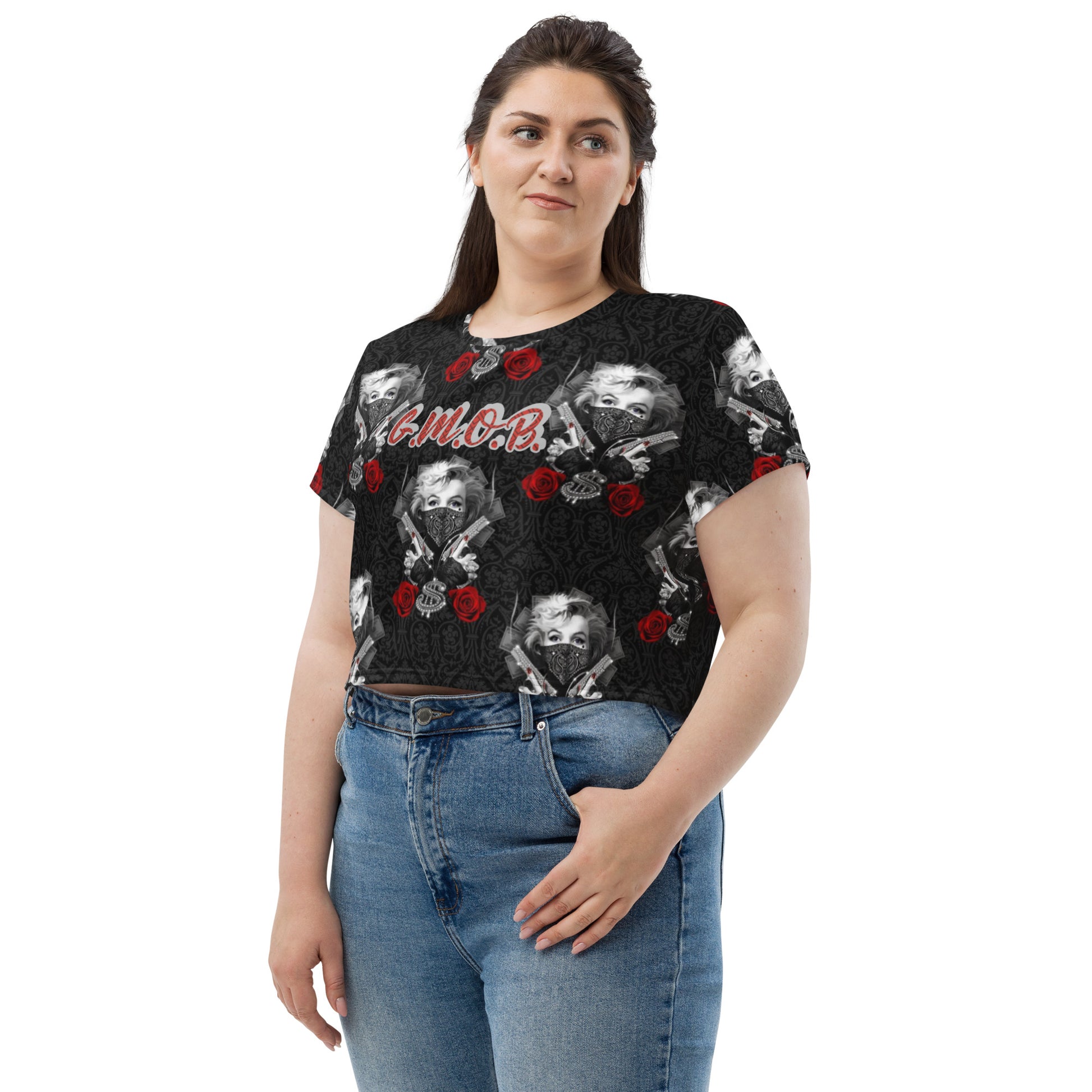 G.M.O.B. Women's Marilyn Monroe Crop T-Shirt G.M.O.B HipHop Clothing