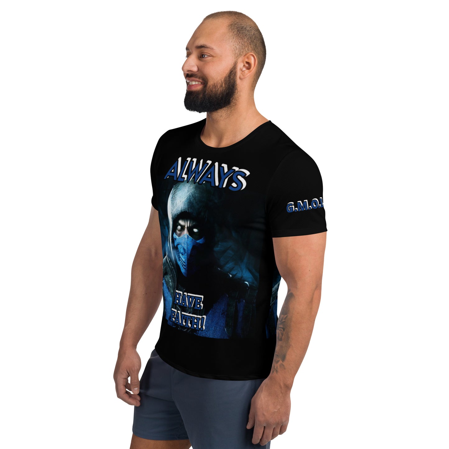 G.M.O.B. Men's Mortal Kombat Sub-Zero Athletic T-shirt G.M.O.B HipHop Clothing