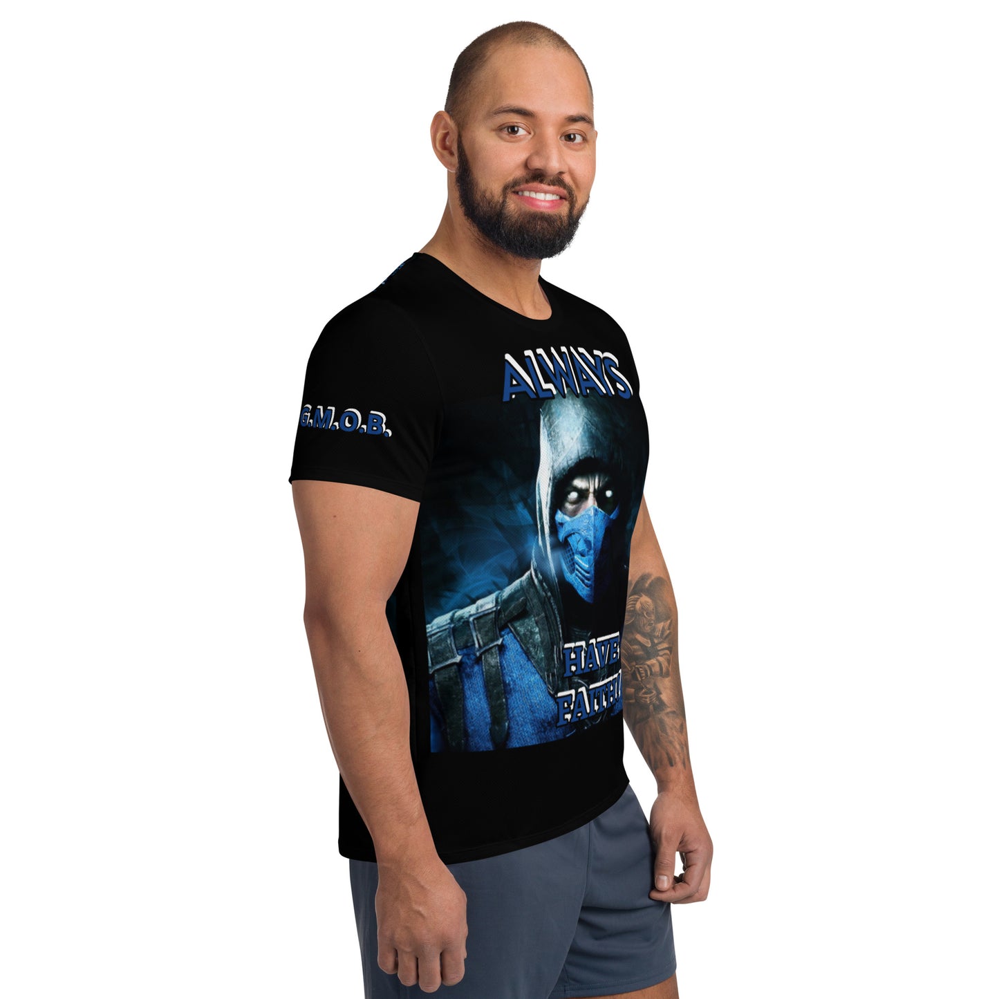 G.M.O.B. Men's Mortal Kombat Sub-Zero Athletic T-shirt G.M.O.B HipHop Clothing