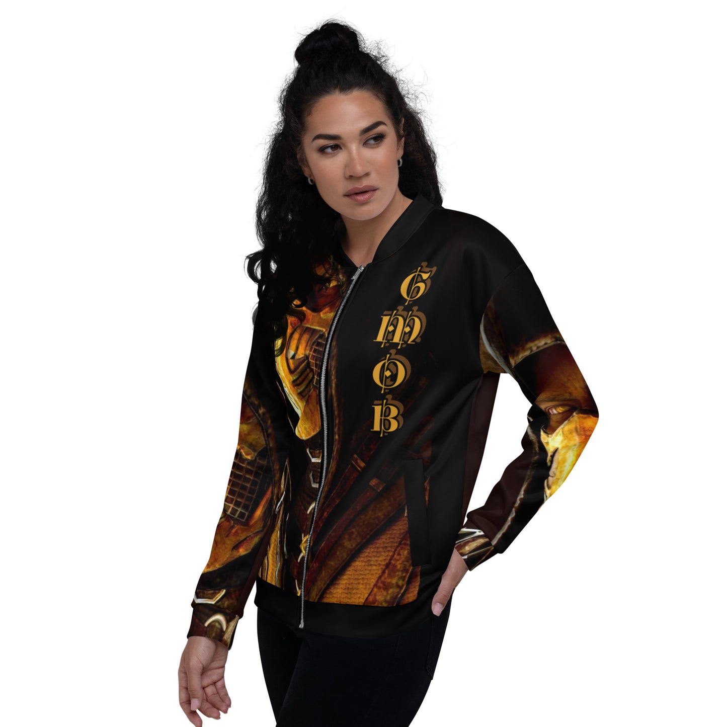 G.M.O.B. Unisex Mortal Kombat Scorpion Bomber Jacket G.M.O.B HipHop Clothing