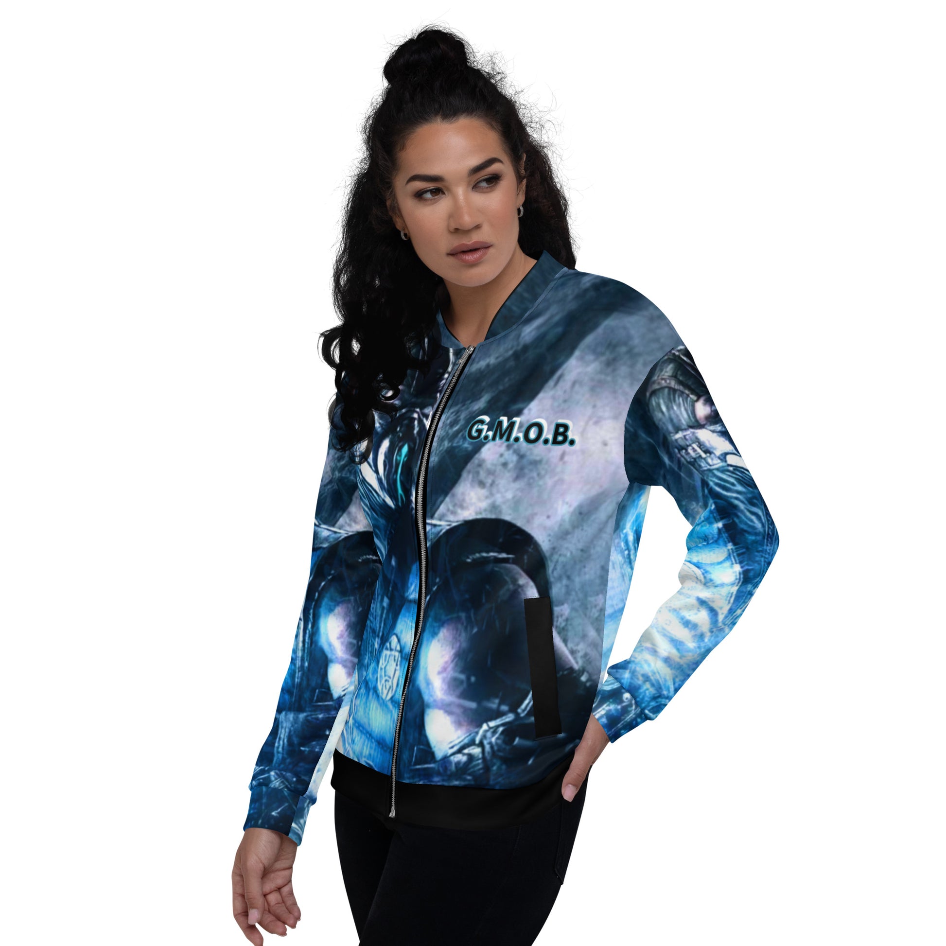 G.M.O.B. Unisex Mortal Kombat Sub-Zero Bomber Jacket G.M.O.B HipHop Clothing