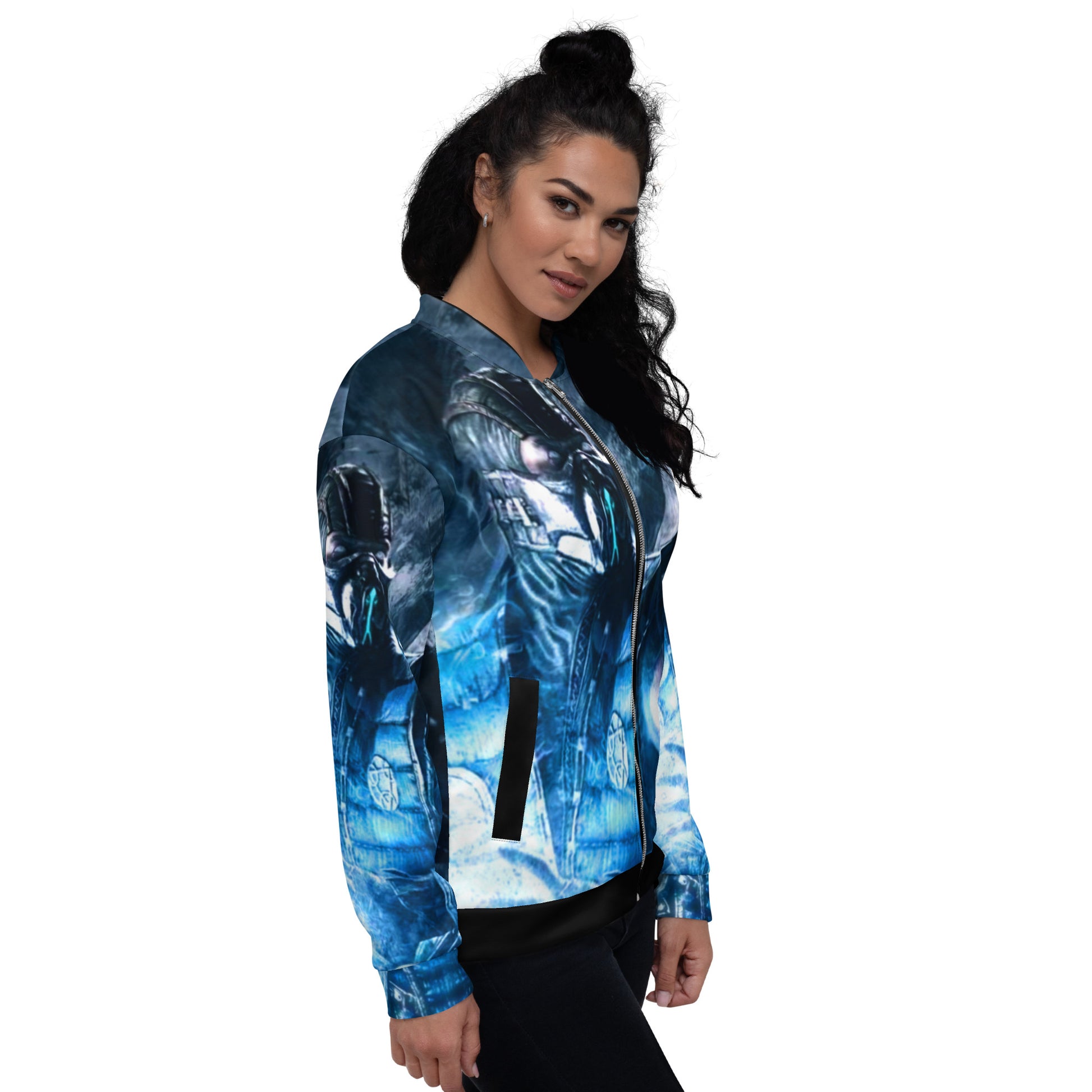 G.M.O.B. Unisex Mortal Kombat Sub-Zero Bomber Jacket G.M.O.B HipHop Clothing