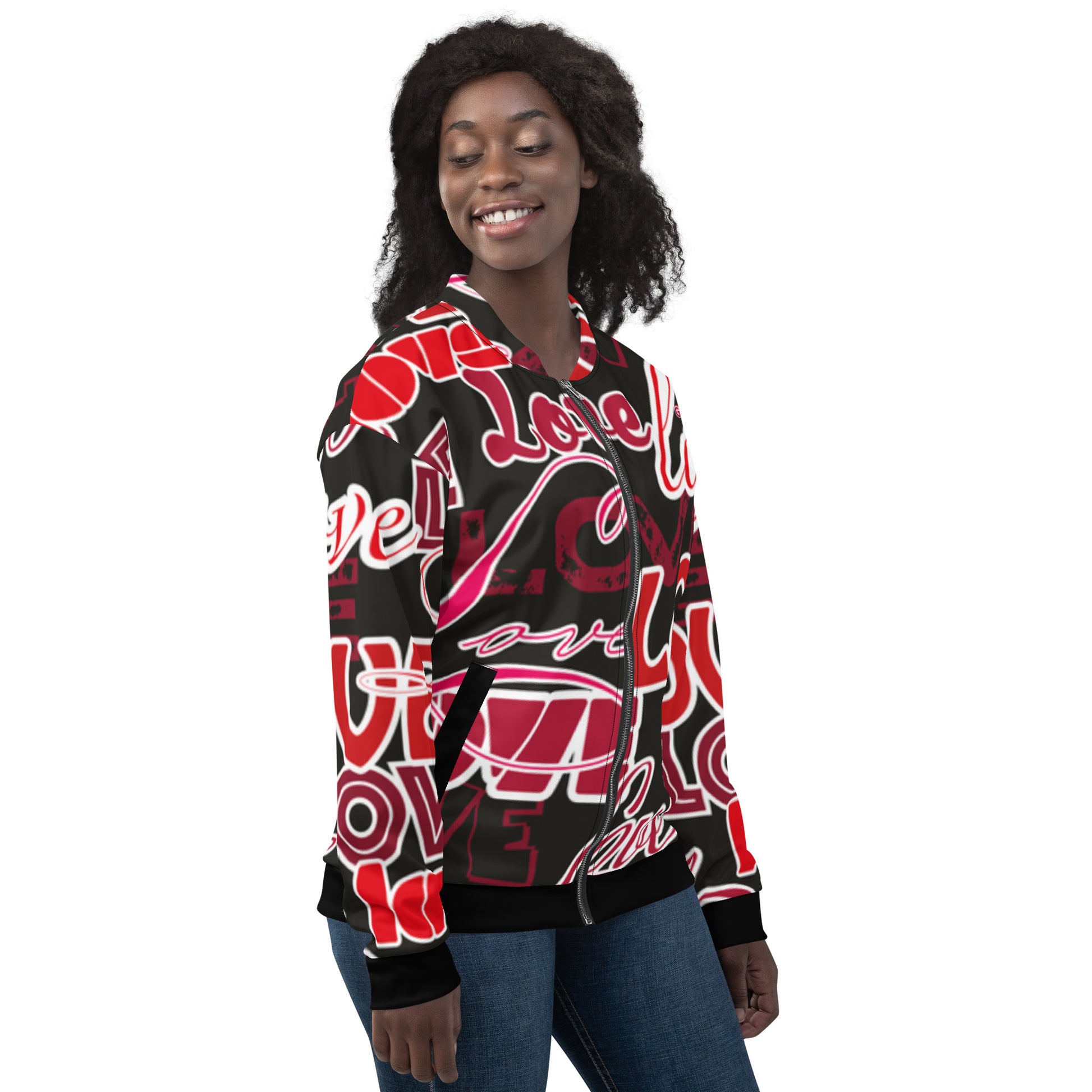 G.M.O.B. Women's Love Bomber Jacket G.M.O.B HipHop Clothing