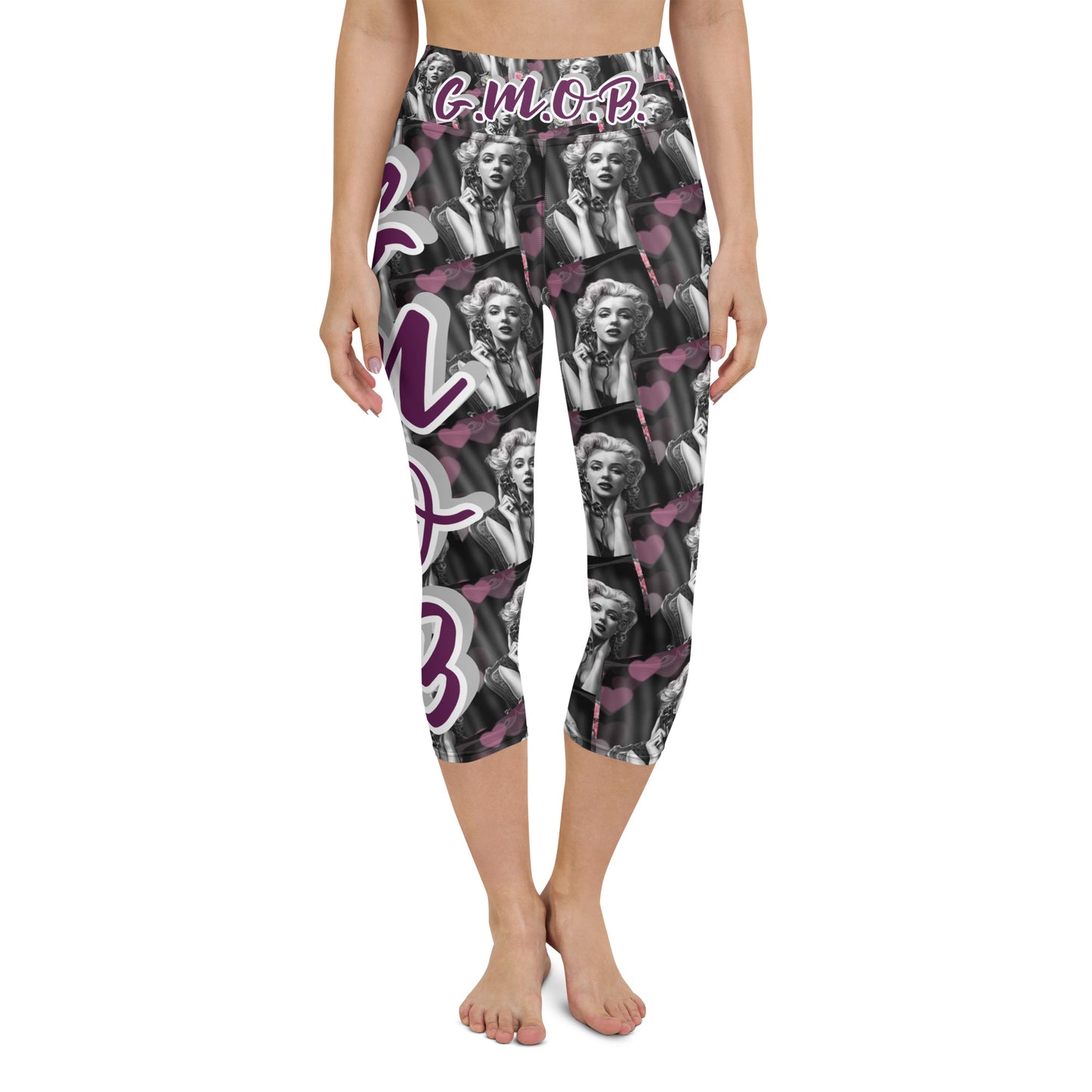 G.M.O.B. Women's Marilyn Monroe Yoga Capri Leggings G.M.O.B HipHop Clothing