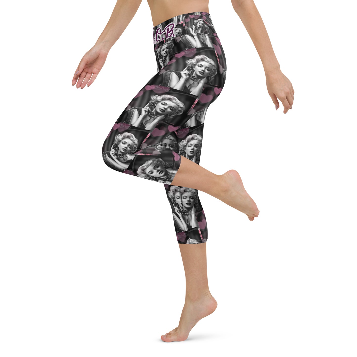 G.M.O.B. Women's Marilyn Monroe Yoga Capri Leggings G.M.O.B HipHop Clothing