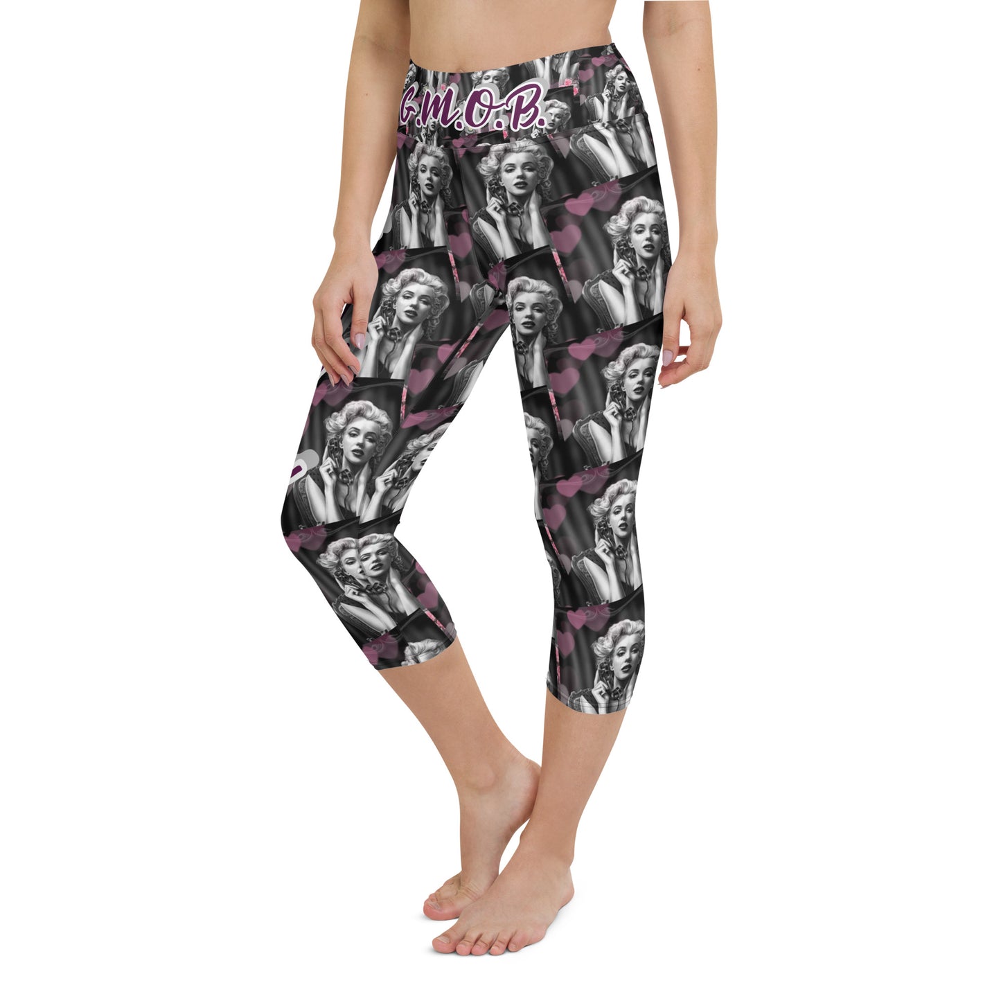 G.M.O.B. Women's Marilyn Monroe Yoga Capri Leggings G.M.O.B HipHop Clothing