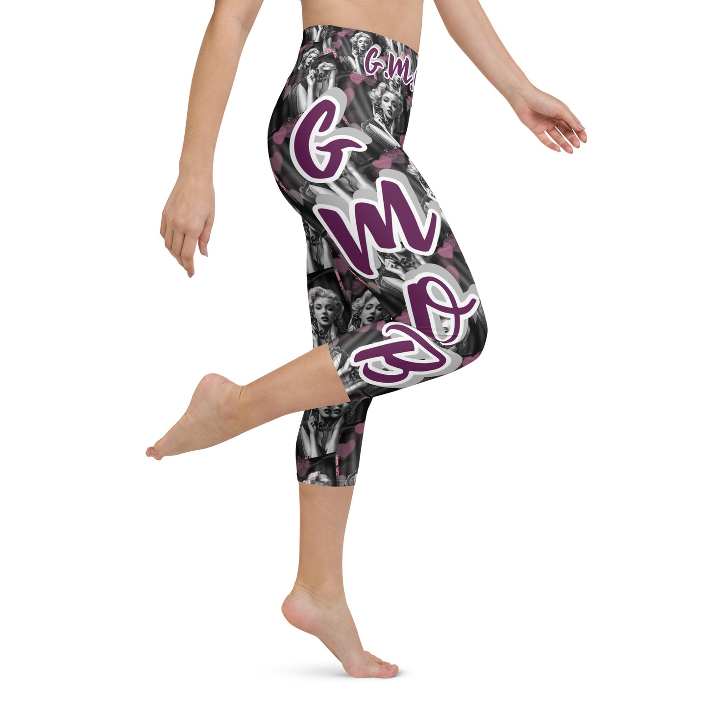 G.M.O.B. Women's Marilyn Monroe Yoga Capri Leggings G.M.O.B HipHop Clothing