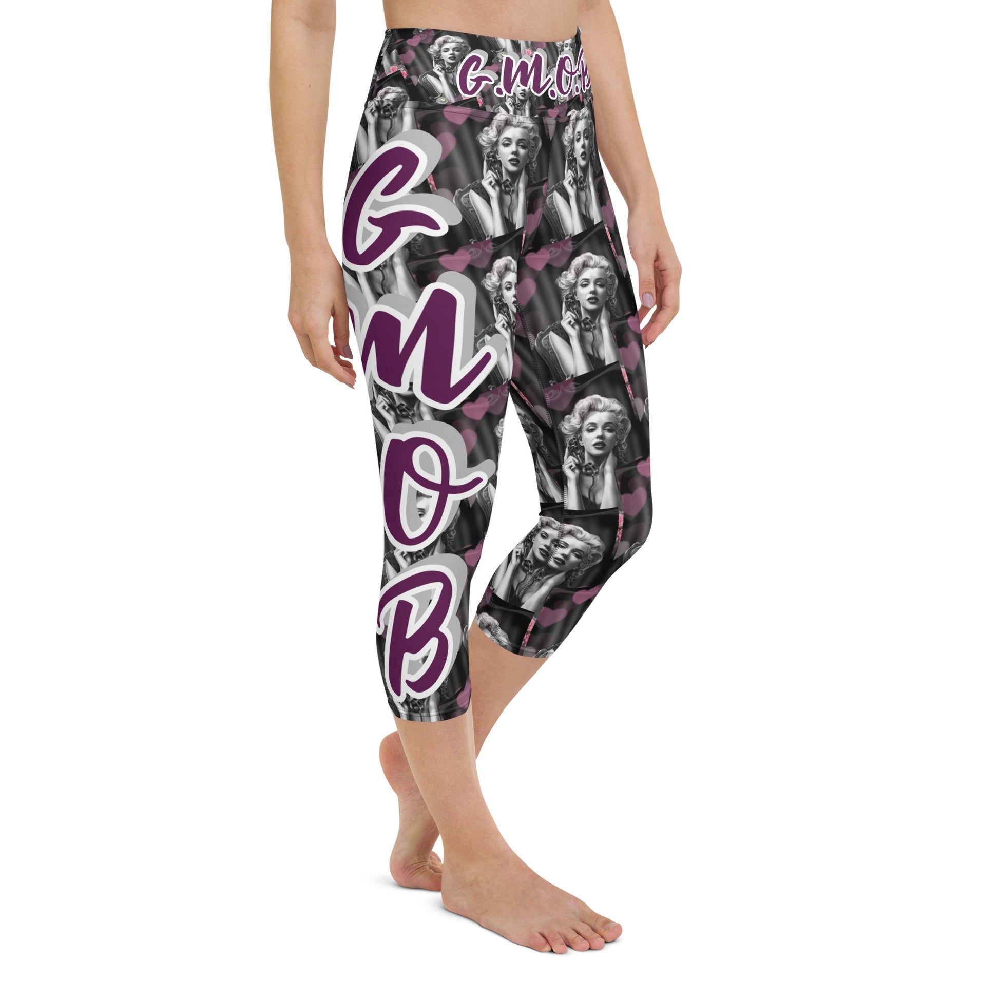 G.M.O.B. Women's Marilyn Monroe Yoga Capri Leggings G.M.O.B HipHop Clothing