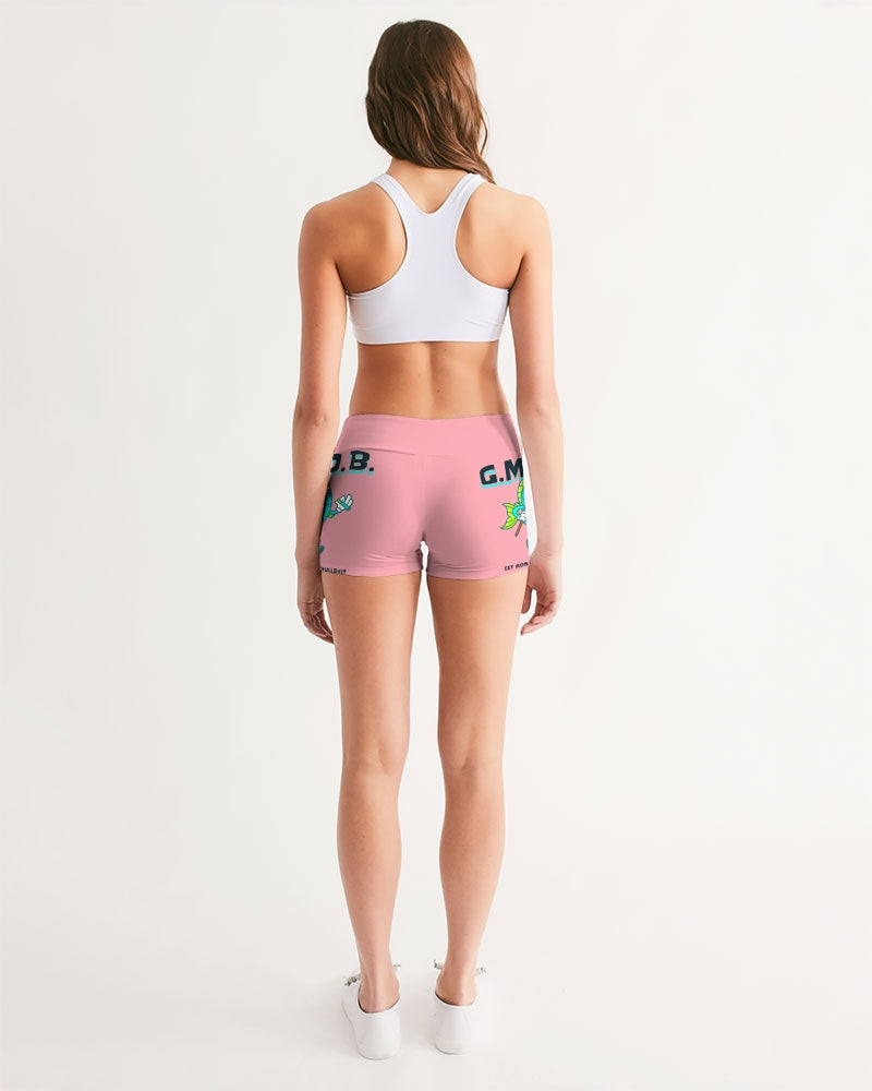 G.M.O.B. Women's Blow Fish Mid-Rise Yoga Shorts G.M.O.B HipHop Clothing