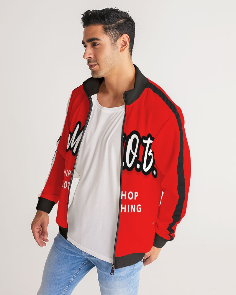 G.M.O.B. LOVE JACKET Men's Stripe-Sleeve Track Jacket G.M.O.B HipHop Clothing